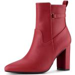 Rote Allegra K Spitze High Heel Stiefeletten & High Heel Boots mit Reißverschluss aus Kunstleder leicht für Damen Größe 39 