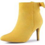Gelbe Allegra K Spitze High Heel Stiefeletten & High Heel Boots mit Reißverschluss leicht für Damen Größe 37 
