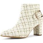 Goldene Karo Allegra K Spitze High Heel Stiefeletten & High Heel Boots mit Reißverschluss leicht für Damen Größe 38,5 