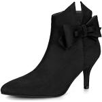 Reduzierte Schwarze Allegra K Spitze High Heel Stiefeletten & High Heel Boots mit Reißverschluss aus Kunstleder für Damen Größe 39 