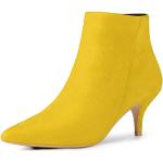 Gelbe Animal-Print Casual Allegra K Spitze High Heel Stiefeletten & High Heel Boots mit Reißverschluss aus Kunstleder für Damen Größe 38 