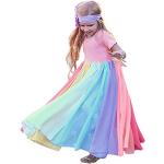 Rosa Elegante Langärmelige Kinderfestkleider aus Tüll für Mädchen für den für den Sommer 