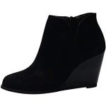 Schwarze High Heel Stiefeletten & High Heel Boots mit Reißverschluss aus Fell wasserdicht für Damen Größe 43 für den für den Winter 