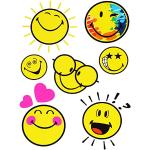 Emoji Smiley Fenstertattoos & Fensteraufkleber 7-teilig 