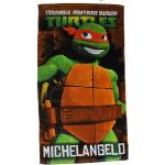 Motiv Ninja Turtles Michelangelo Kinderbadetücher aus Frottee personalisiert 70x140 