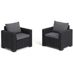 Reduzierte Anthrazitfarbene Keter Lounge Sessel aus Kunststoff Breite 50-100cm, Höhe 50-100cm, Tiefe 50-100cm 