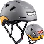 Allround Helm mit LED Beleuchtung: Fahrradhelm mit integriertem Licht: anpassbar, belüftet, leicht | Cityhelm für Herren + Damen: sicher im Stadtverkehr, E-Bike (Gull, XL)