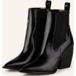 Schwarze Lack-Optik AllSaints Spitze Ankle Boots & Klassische Stiefeletten aus Leder für Damen Größe 36 