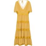 Reduzierte Gelbe AllSaints Maxi V-Ausschnitt Maxikleider aus Polyester für Damen 