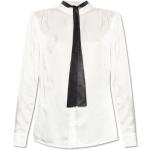 Weiße Langärmelige AllSaints Stehkragen Stehkragenhemden mit Knopf für Damen 