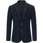 Dunkelblaue Tweed-Sakkos mit Knopf aus Polyester für Herren Größe L für den für den Herbst 