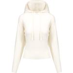 Reduzierte Weiße Langärmelige Allude Kaschmir-Pullover aus Wolle mit Kapuze für Damen Größe S 
