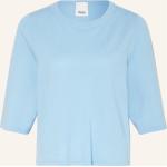 Hellblaue 3/4-ärmelige Allude Kaschmir-Pullover aus Wolle für Damen Größe S 