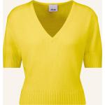 Gelbe Allude V-Ausschnitt Strickshirts aus Kaschmir für Damen Größe M 