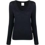Dunkelblaue Langärmelige Allude V-Ausschnitt Damensweatshirts aus Wolle Größe S für den für den Winter 