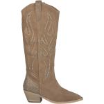 Reduzierte Braune Alma en Pena Spitze Cowboy-Boots & Cowboystiefeletten mit Strass aus Leder für Damen Größe 38 