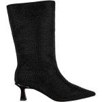 Reduzierte Schwarze Alma en Pena Spitze High Heel Stiefeletten & High Heel Boots aus Leder für Damen Größe 41 mit Absatzhöhe 5cm bis 7cm 