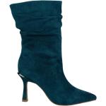 Reduzierte Blaue Elegante Alma en Pena Spitze High Heel Stiefeletten & High Heel Boots aus Leder für Damen Größe 35 mit Absatzhöhe 7cm bis 9cm 