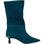 Reduzierte Blaue Elegante Alma en Pena Spitze High Heel Stiefeletten & High Heel Boots mit Reißverschluss aus Leder für Damen Größe 36 mit Absatzhöhe 5cm bis 7cm 