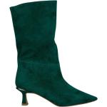 Reduzierte Grüne Elegante Alma en Pena Spitze High Heel Stiefeletten & High Heel Boots mit Reißverschluss aus Leder für Damen Größe 37 mit Absatzhöhe 5cm bis 7cm 