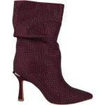 Reduzierte Rote Alma en Pena Spitze High Heel Stiefeletten & High Heel Boots aus Leder für Damen Größe 40 mit Absatzhöhe 7cm bis 9cm 