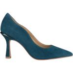 Reduzierte Blaue Alma en Pena Spitze High Heels & Stiletto-Pumps aus Leder für Damen Größe 41 mit Absatzhöhe 7cm bis 9cm 