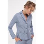 Hellblaue Karo Alma & Lovis Mini Nachhaltige Leichte Steppjacken mit Knopf aus Jersey für Damen Größe XL 