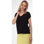 Silberne Alma & Lovis Nachhaltige V-Ausschnitt V-Shirts aus Leinen für Damen Größe XS für den für den Sommer 