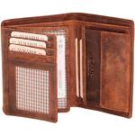 Braune Vintage Almadih Herrenportemonnaies & Herrenwallets aus Rindsleder mit RFID-Schutz 