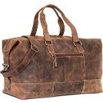 Braune Vintage Almadih Herrenreisetaschen 31l mit Reißverschluss aus Leder gepolstert Klein 