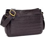 Schwarze Almadih Lederhandtaschen mit Reißverschluss aus Rindsleder für Damen Klein 