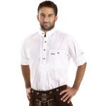 Weiße Casual Langärmelige Almbock Stehkragen Stehkragenhemden mit Knopf trocknergeeignet für Herren Größe S 