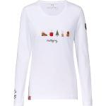 Weiße Langärmelige Almgwand T-Shirts für Damen Größe XS 