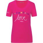 Pinke Kurzärmelige Almgwand T-Shirts für Damen Größe XL für den für den Sommer 