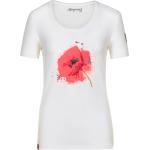 Weiße Kurzärmelige Almgwand T-Shirts mit Blumenmotiv aus Baumwolle für Damen Größe S für den für den Sommer 