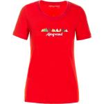 Rote Kurzärmelige Almgwand T-Shirts mit Berg-Motiv aus Baumwolle für Damen Größe S für den für den Sommer 