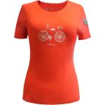 Rote Kurzärmelige Almgwand T-Shirts aus Baumwolle für Damen Größe XS für den für den Sommer 