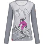 Reduzierte Graue Langärmelige Almgwand T-Shirts aus Baumwolle für Damen Größe XXL 