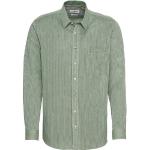 Grüne Gestreifte Langärmelige Almsach Kentkragen Hemden mit Kent-Kragen aus Baumwolle für Herren Größe 3 XL 