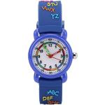 Alomejor Cartoon Uhr Brief Muster Kinder Armbanduhr Kind Wasserdicht Zeiterkennung Werkzeug(Alphabet Kunststoffschale blau)