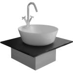 Schwarze Runde Handwaschbecken & Gäste-WC-Waschtische aus Edelstahl mit Hahnloch 