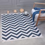 Blaue Boho Kelim Teppiche aus Baumwolle 160x230 Breite 0-50cm, Höhe 100-150cm 