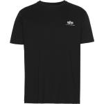Schwarze Alpha Industries Inc. Logo T-Shirts aus Baumwolle für Herren Größe M 
