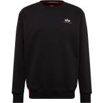 Schwarze Casual Alpha Industries Inc. Logo Herrensweatshirts aus Baumwolle Größe M 