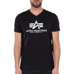 Reduzierte Schwarze Alpha Industries Inc. V-Ausschnitt T-Shirts für Herren Größe S 