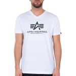 Reduzierte Beige Alpha Industries Inc. V-Ausschnitt T-Shirts für Herren Größe S 
