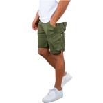 Olivgrüne Casual Alpha Industries Inc. Cargo-Shorts aus Baumwolle für Herren für den für den Sommer 