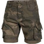 Olivgrüne Camouflage Casual Alpha Industries Inc. Cargo-Shorts mit Knopf aus Baumwolle für Herren 