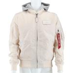 Weiße Alpha Industries Inc. MA-1 Pilotenjacken aus Baumwolle mit Kapuze für Herren Größe XXL für den für den Sommer 