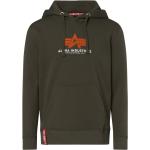 Reduzierte Khakifarbene Alpha Industries Inc. Herrensweatshirts mit Kapuze Größe L 